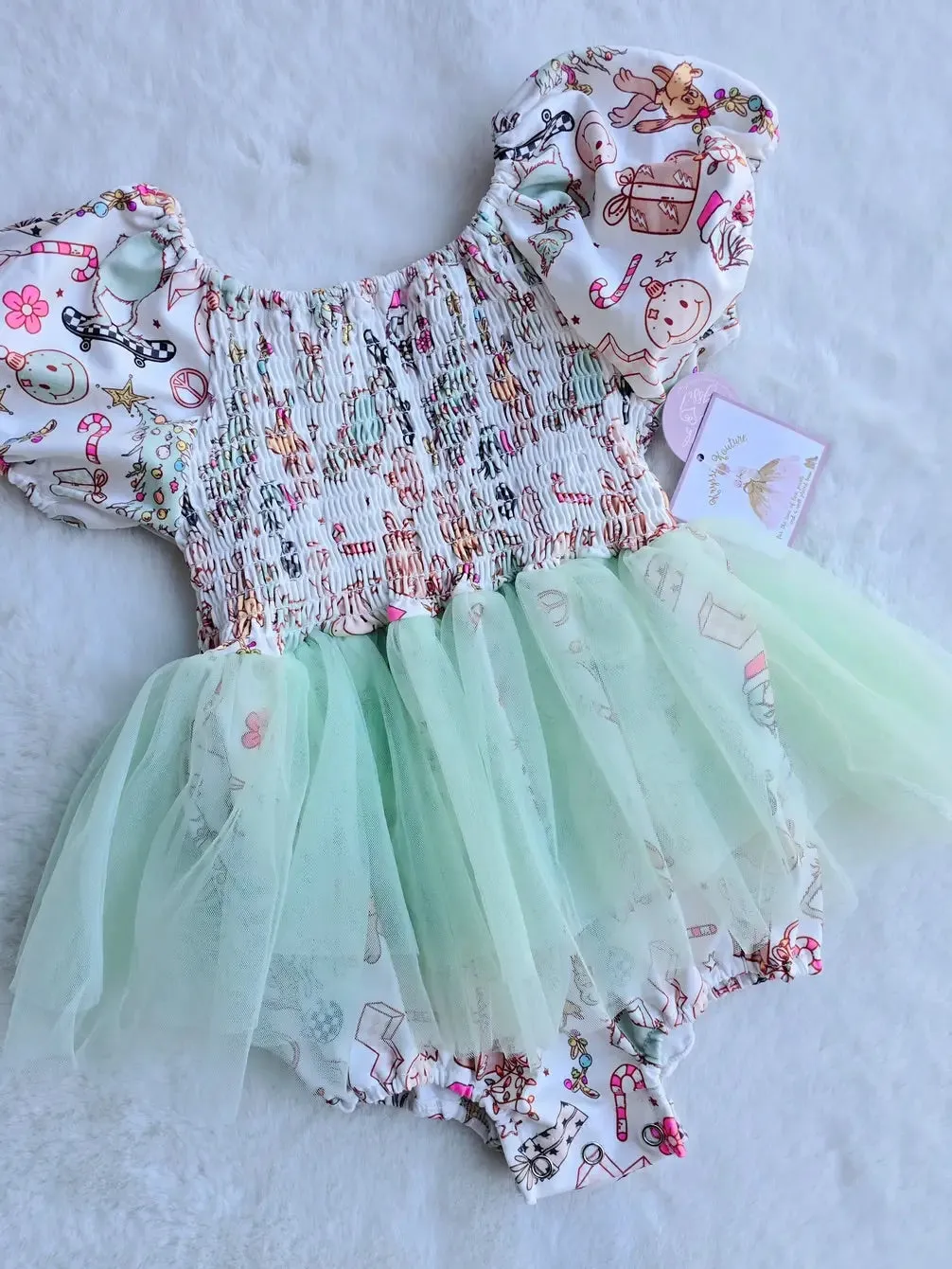 $16.00 EA - 3-6 X 1, 6-12 X 1, 12-24 X 1 - Baby Tutu Twinning Character Dresses - Pastel Skateboard Grinch