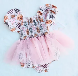 $16.00 EA - 3-6 X 1, 6-12 X 1, 12-24 X 1 - Baby Tutu Twinning Dresses - Pink Gingerbread Balls
