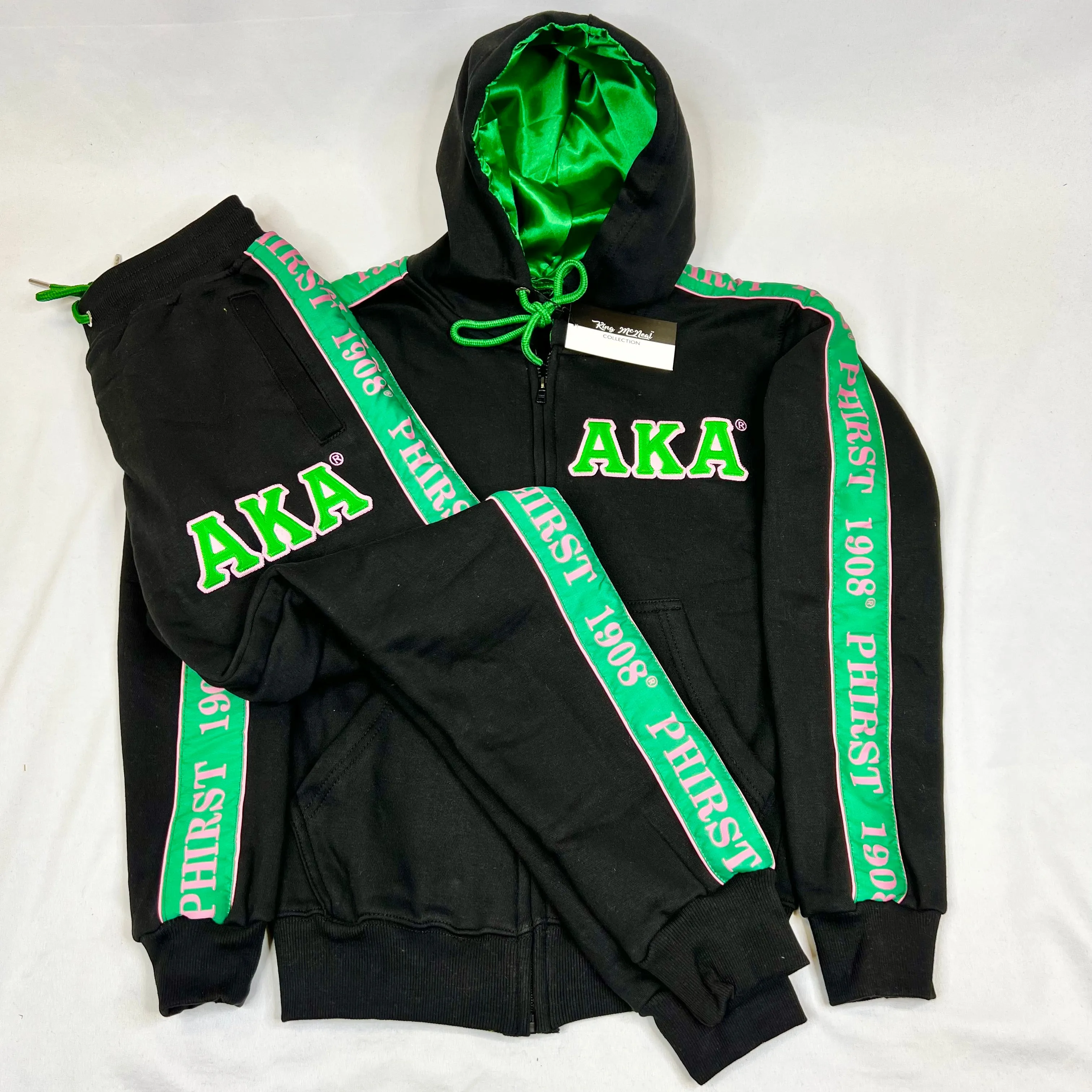 AKA Black Tapered Sweatsuit Joggers (Unisex Size)
