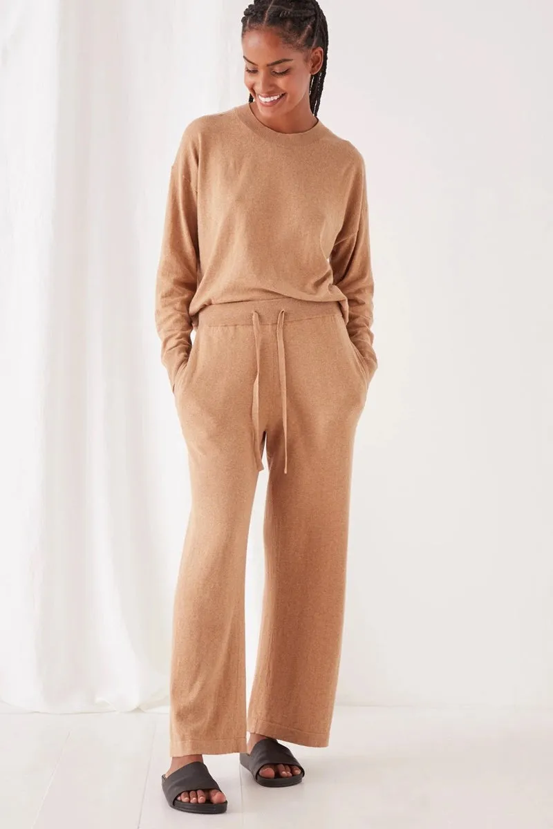 Assembly Label - Cotton Cashmere Wide Leg Pant - Taupe-