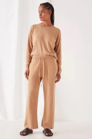 Assembly Label - Cotton Cashmere Wide Leg Pant - Taupe-