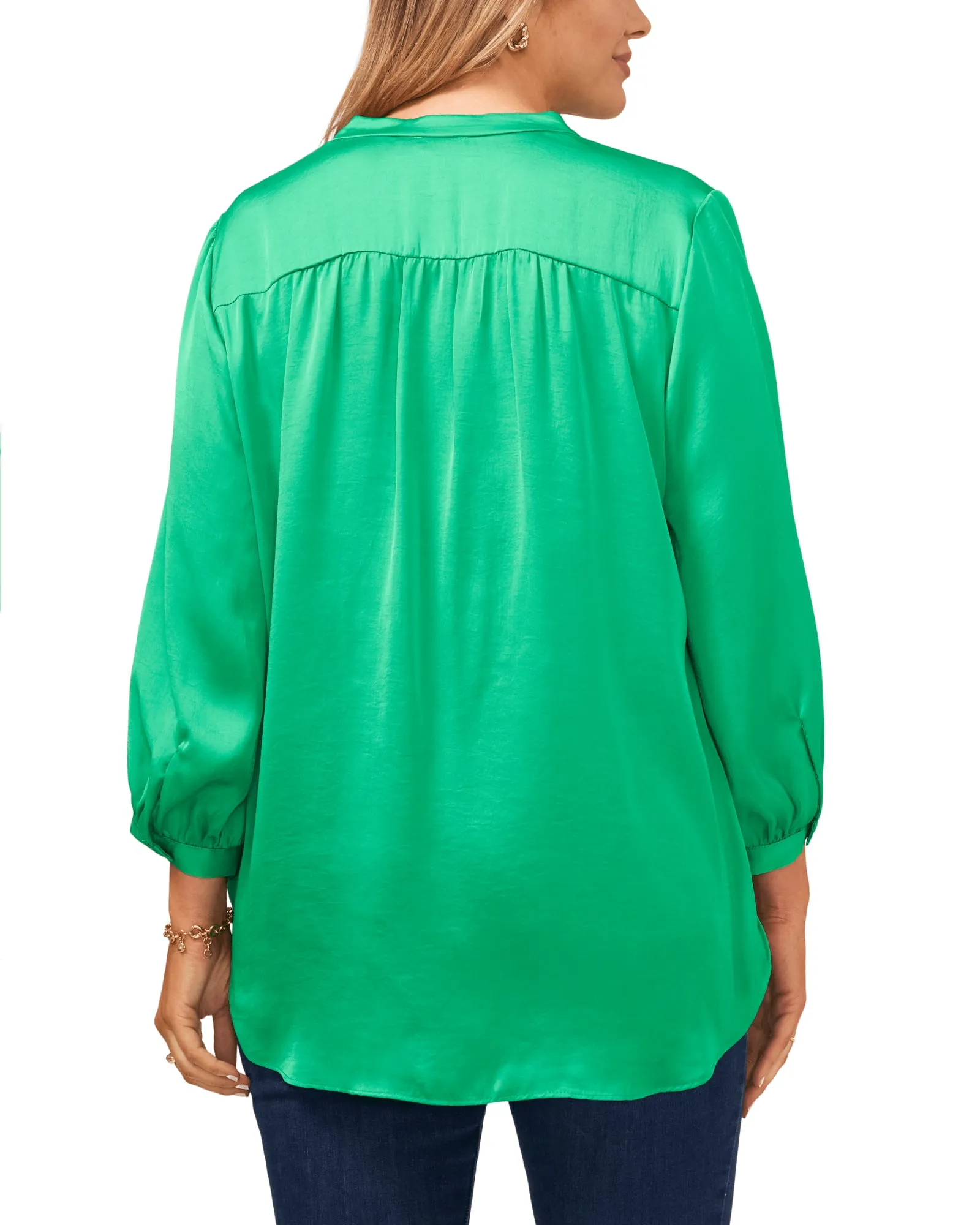 Aurora V-Neck Blouse | VIVID GREEN