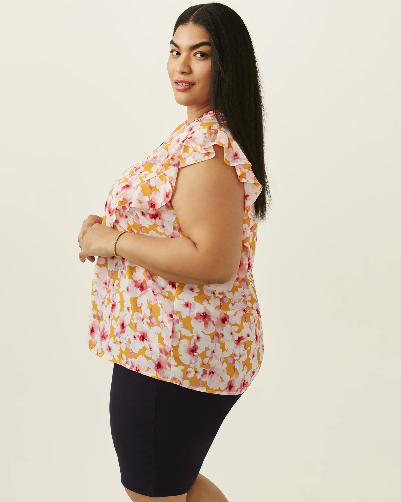 Avery Floral Print Top | Pink / Coral