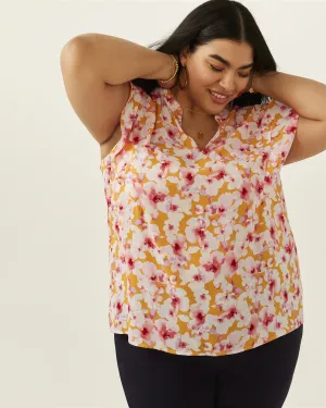 Avery Floral Print Top | Pink / Coral