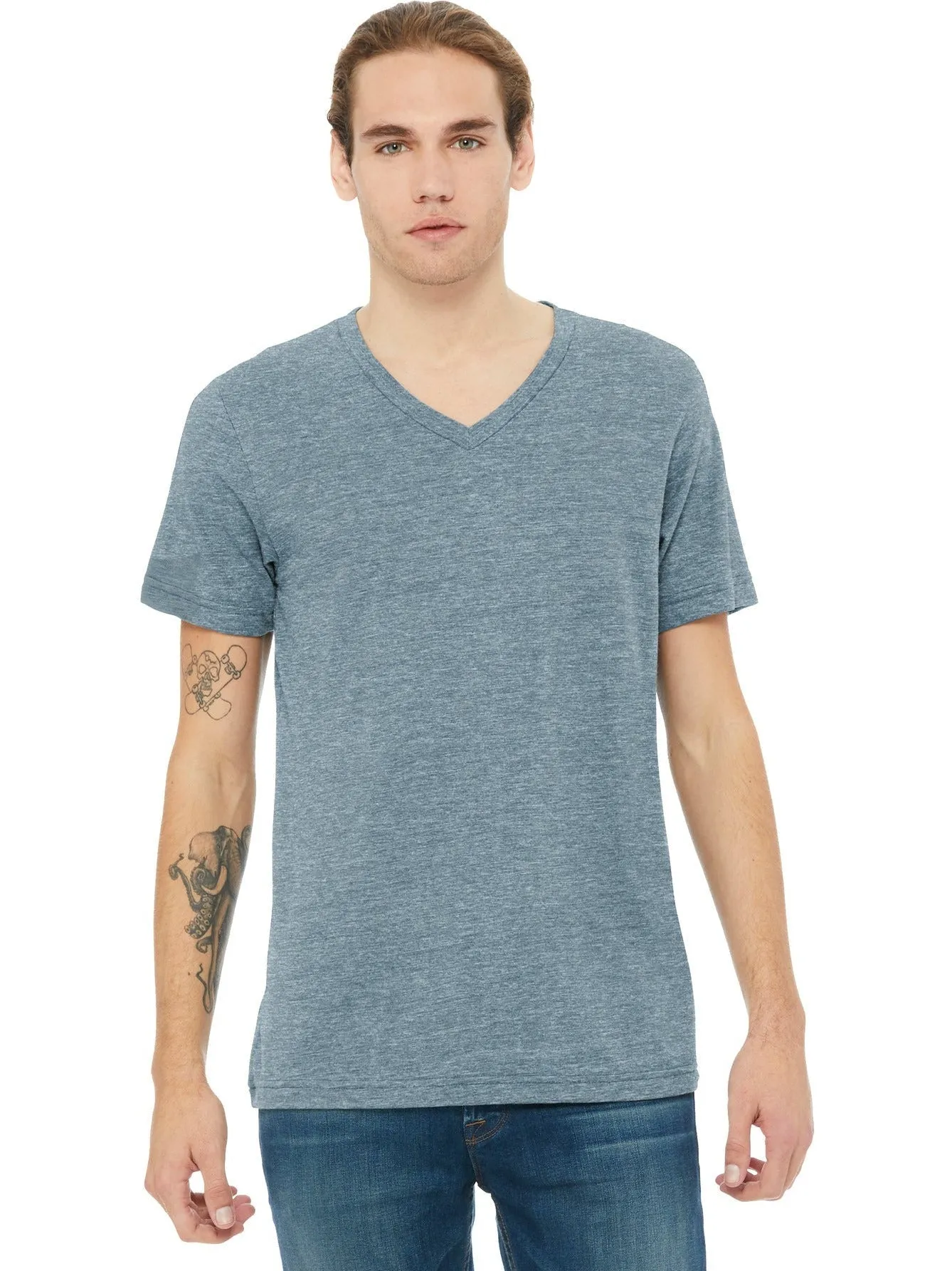 Bella Canvas Unisex Heather CVC V-Neck Tee