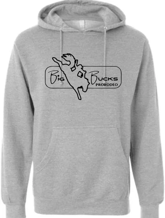 Big Bucks Pro Rodeo Hoodie~ Gray YOUTH