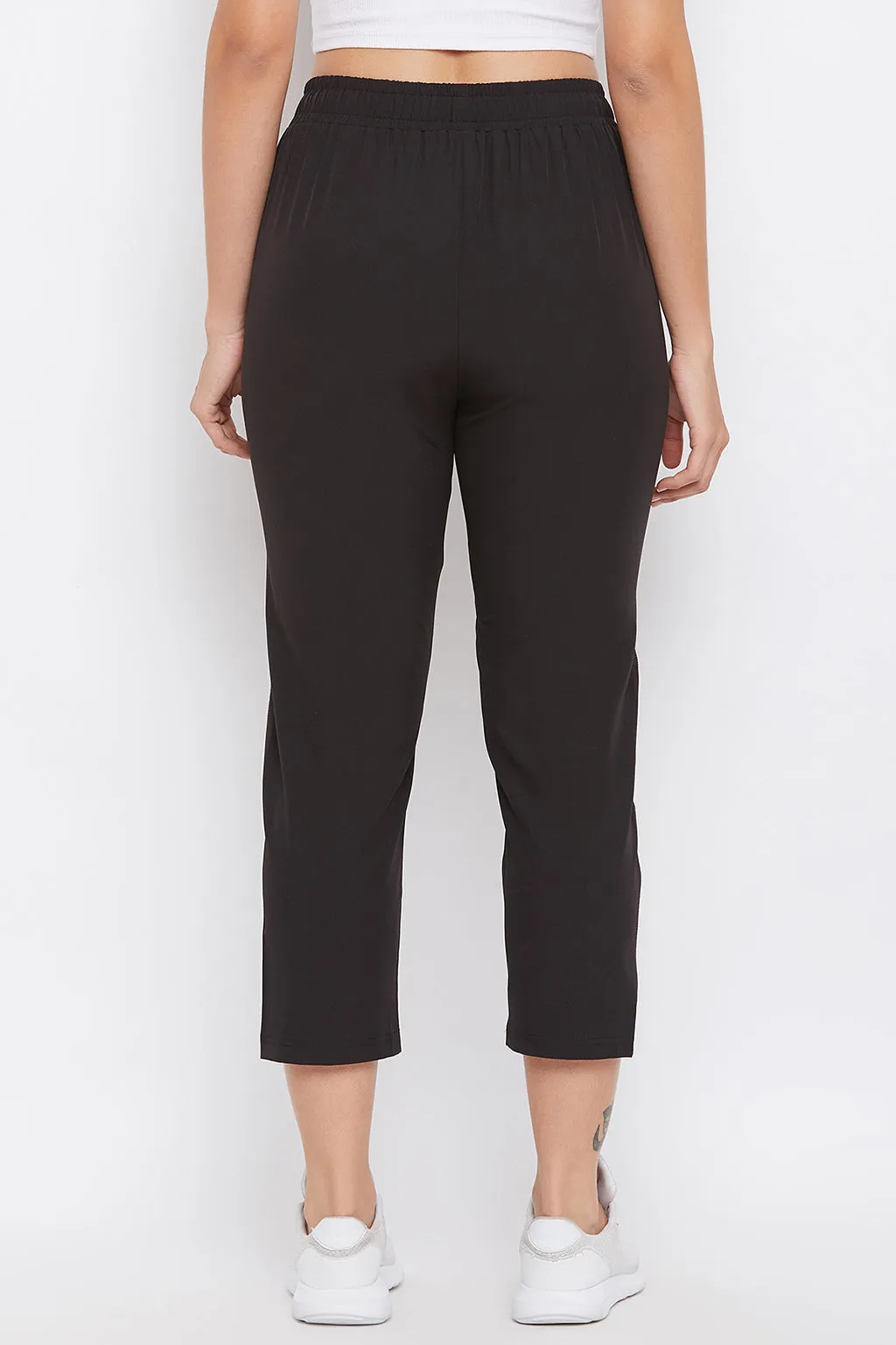 Black Comfort Fit Active Capri Pants