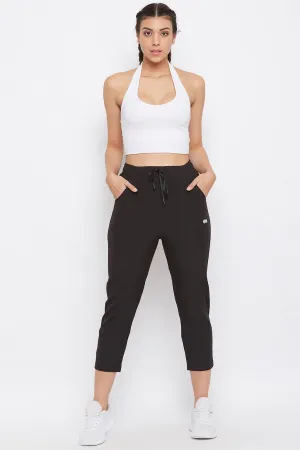 Black Comfort Fit Active Capri Pants