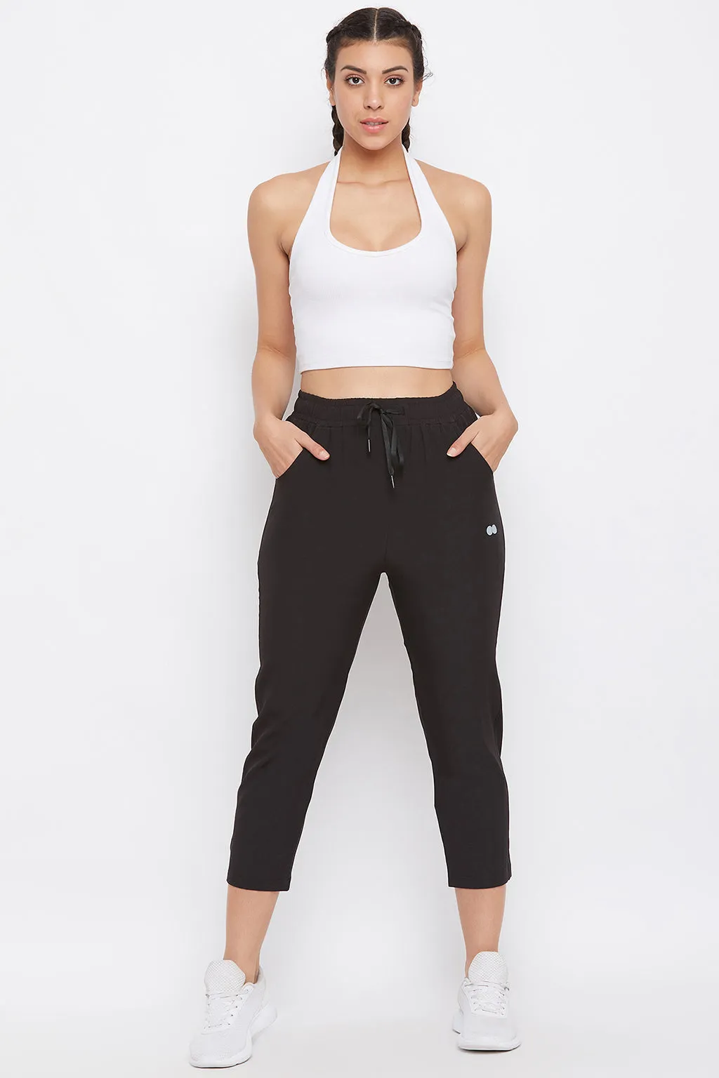 Black Comfort Fit Active Capri Pants