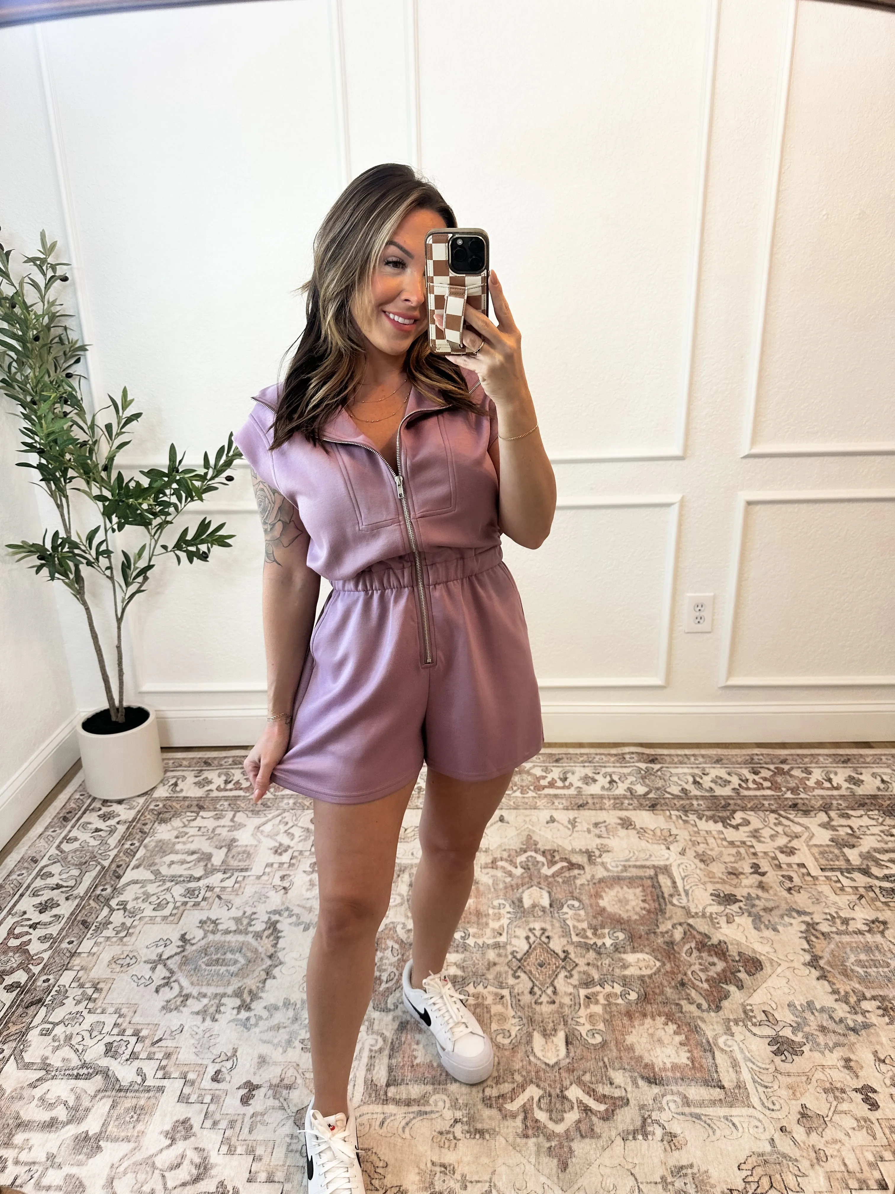 Blame It On Me Romper - Dusty Mauve