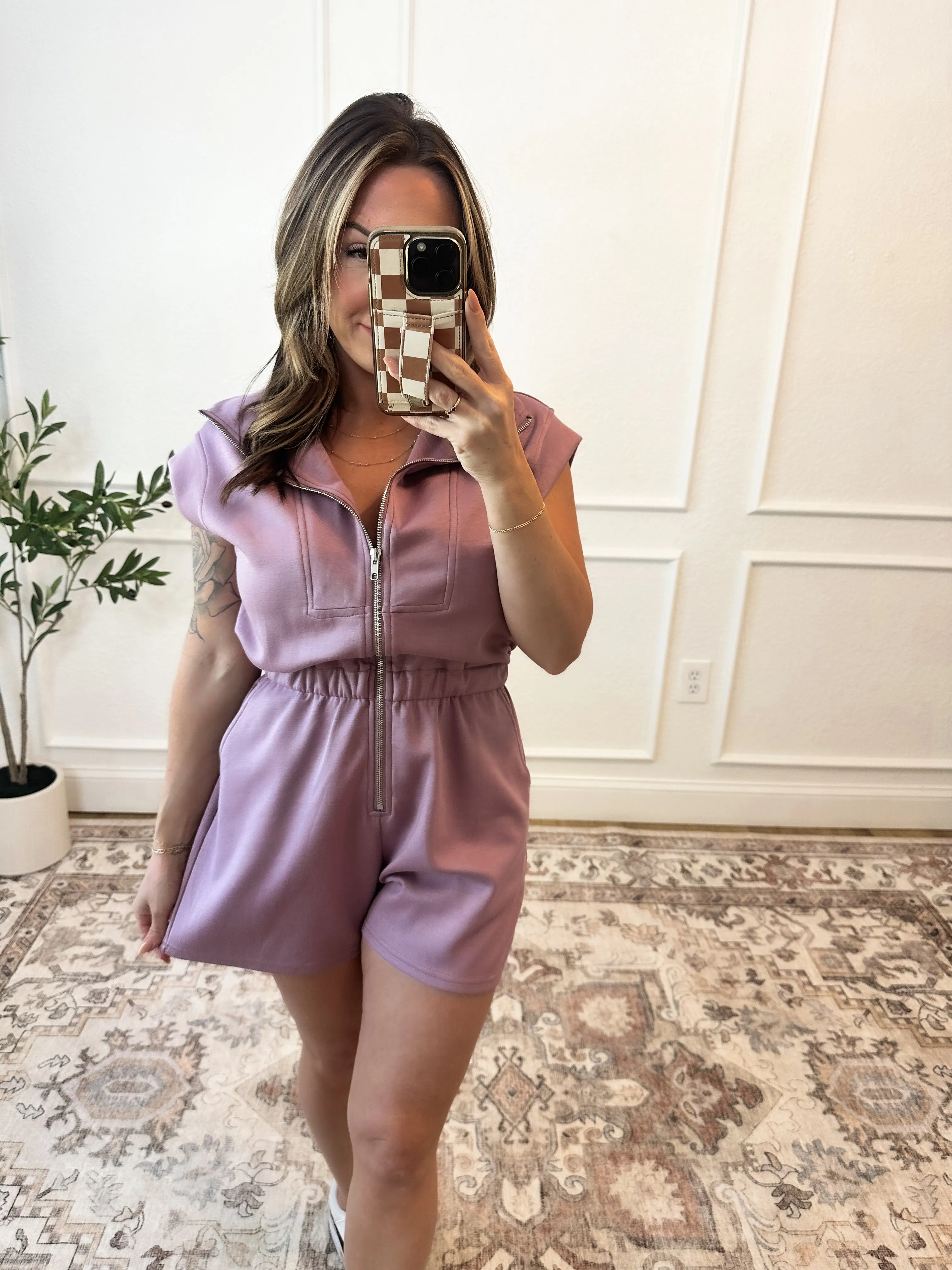 Blame It On Me Romper - Dusty Mauve
