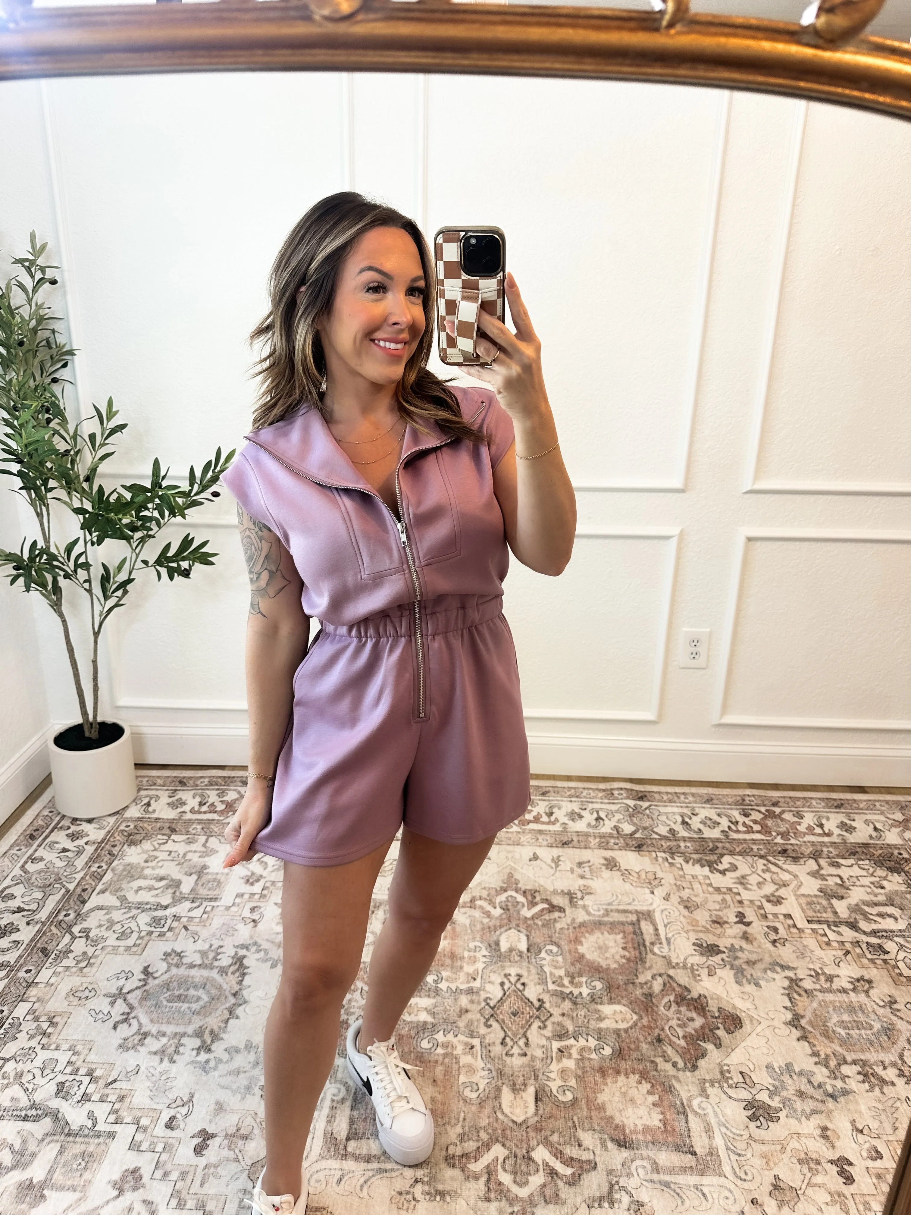 Blame It On Me Romper - Dusty Mauve