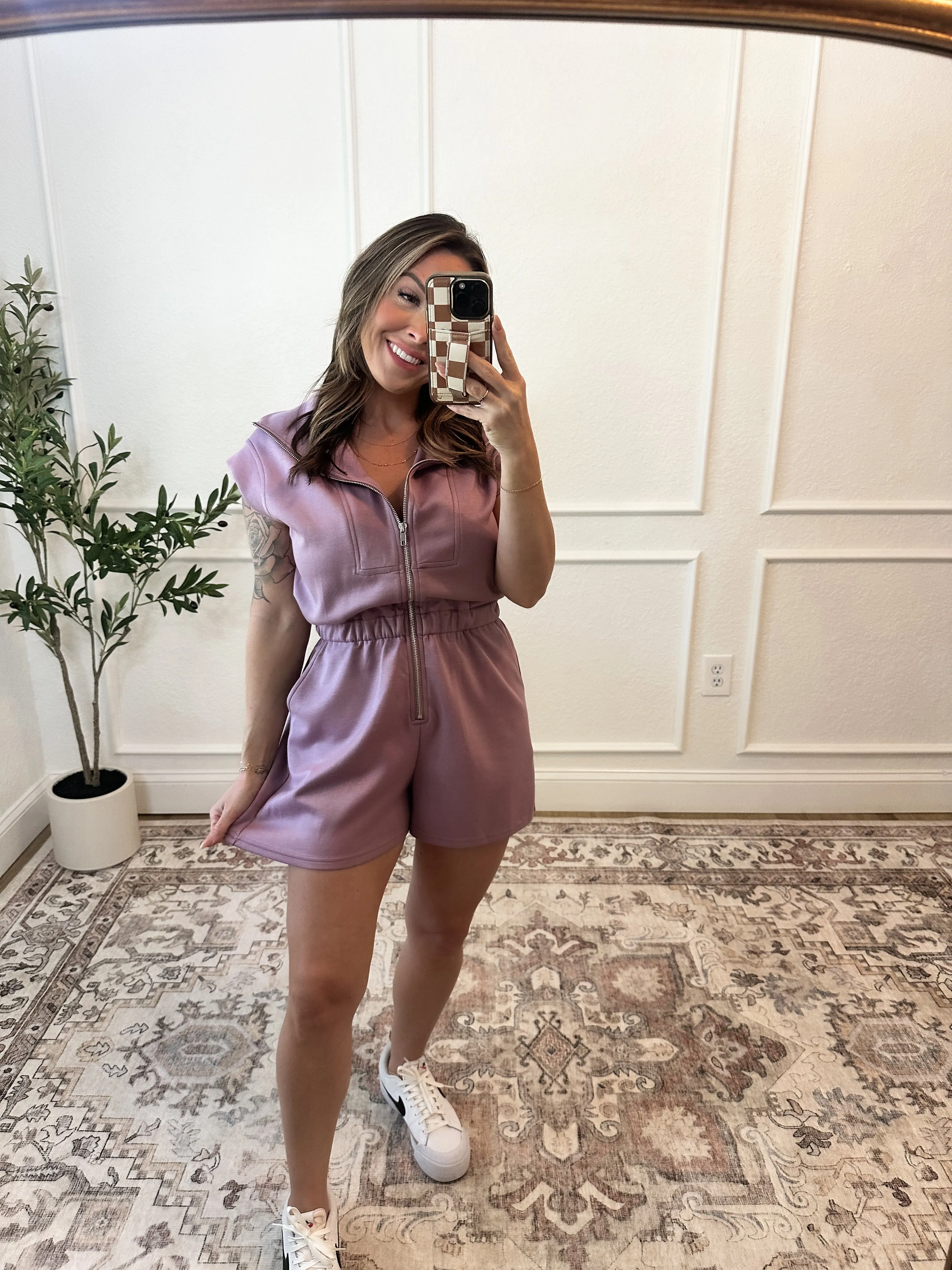 Blame It On Me Romper - Dusty Mauve