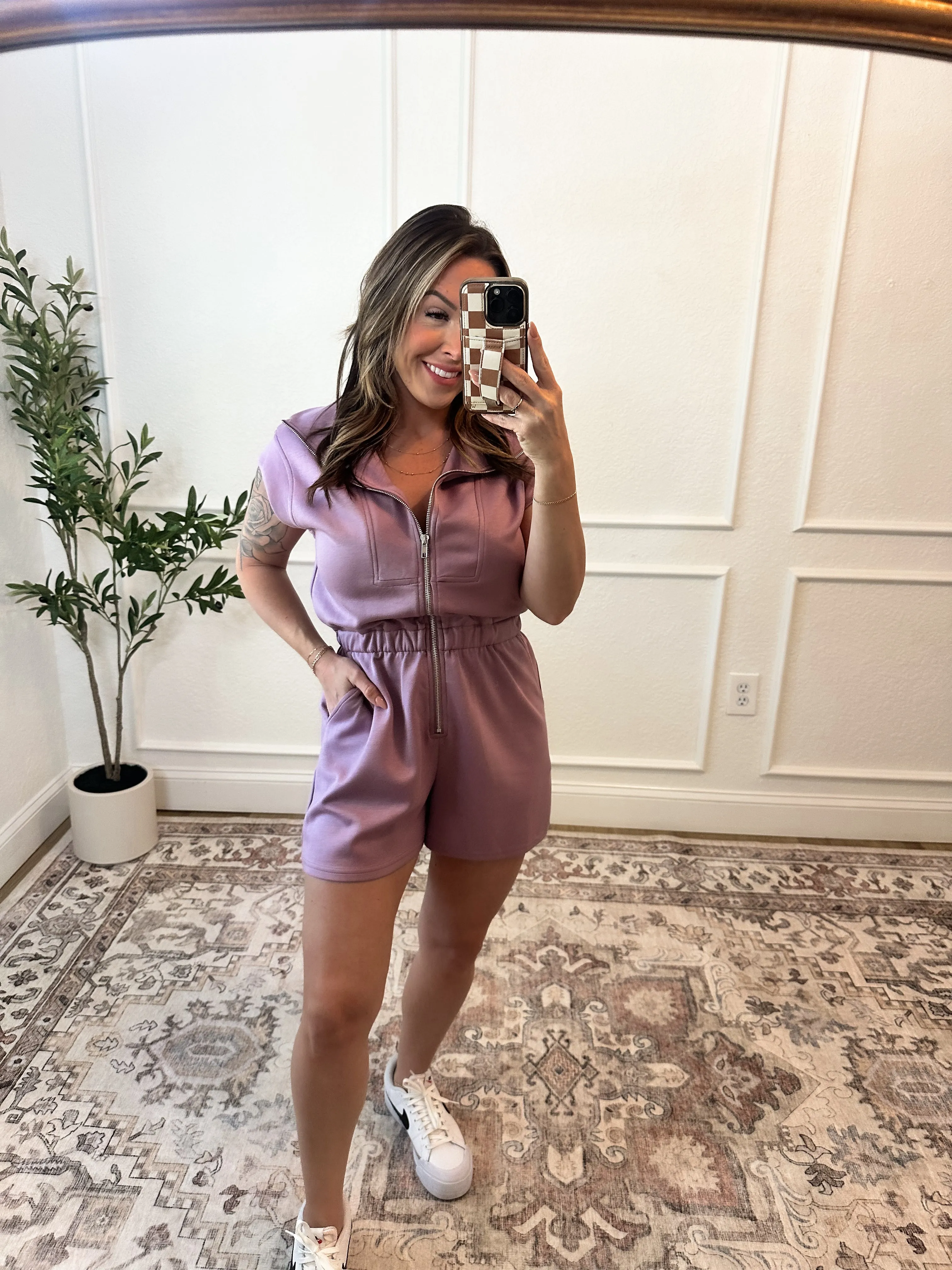 Blame It On Me Romper - Dusty Mauve