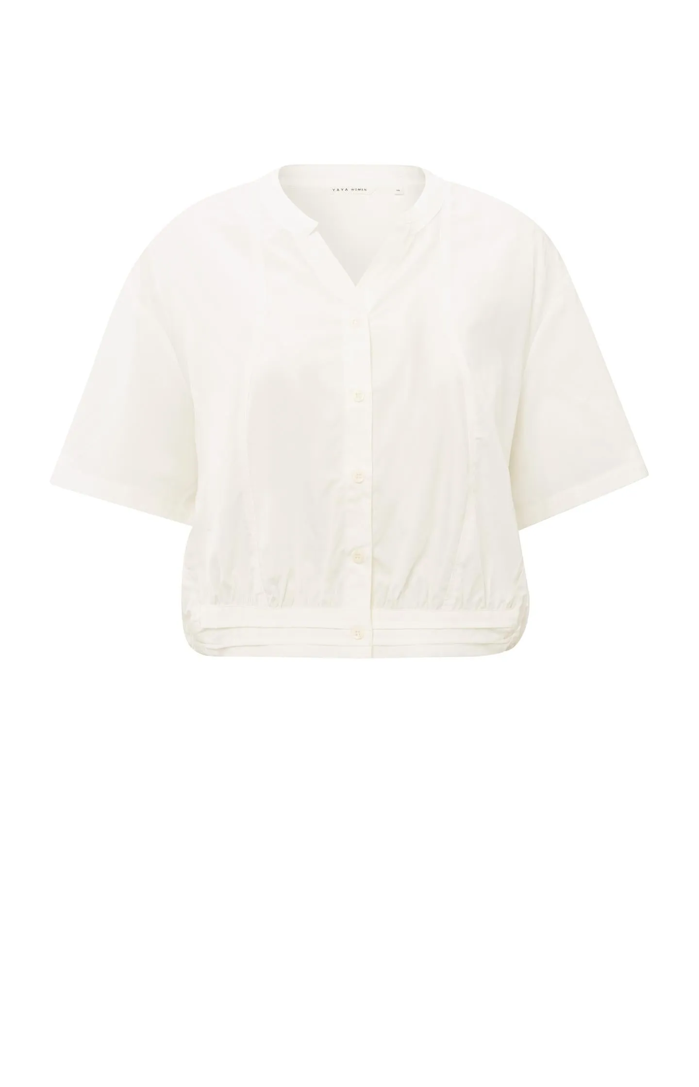 Blouse with drawcord and refined stitching details