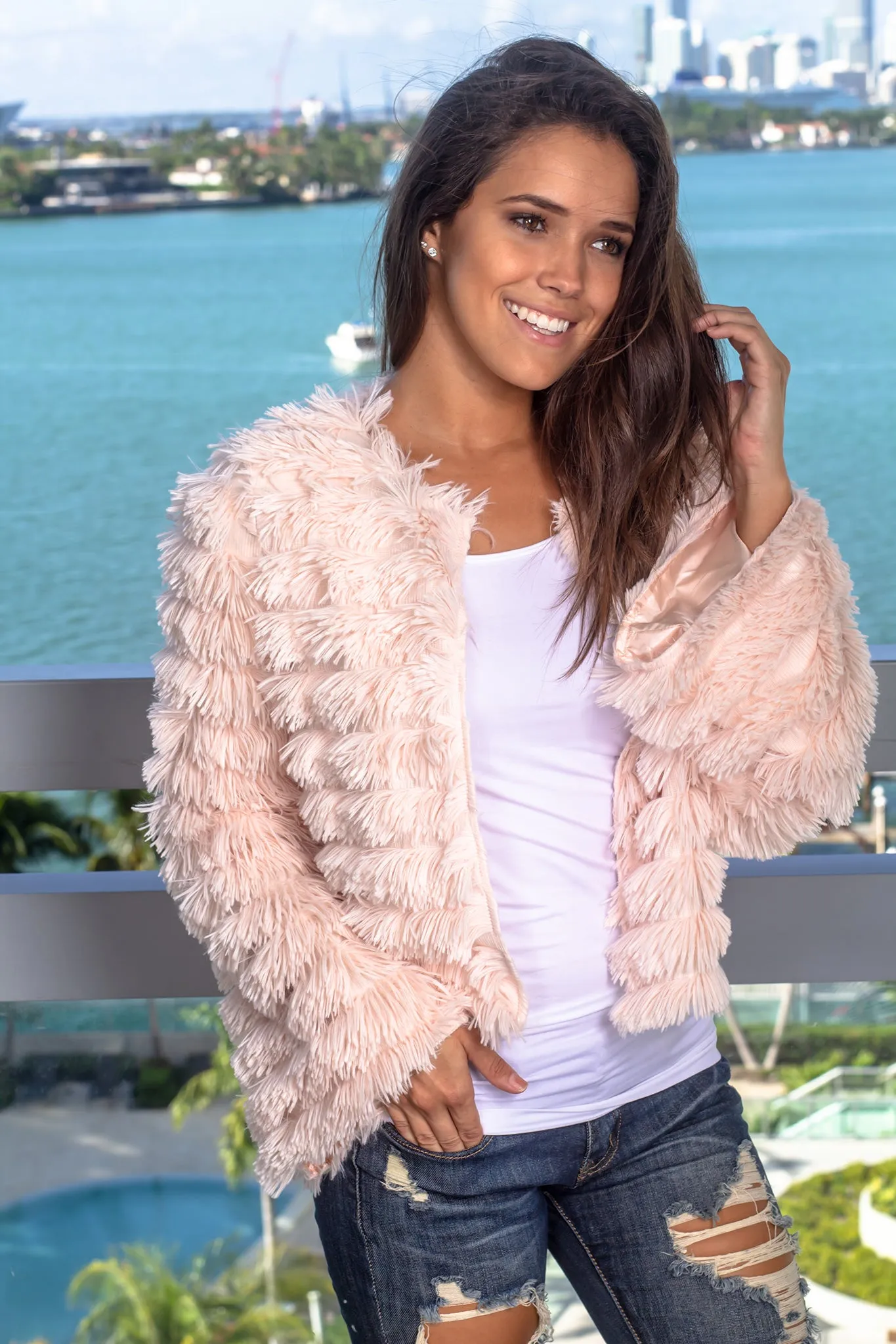 Blush Fuzzy Jacket