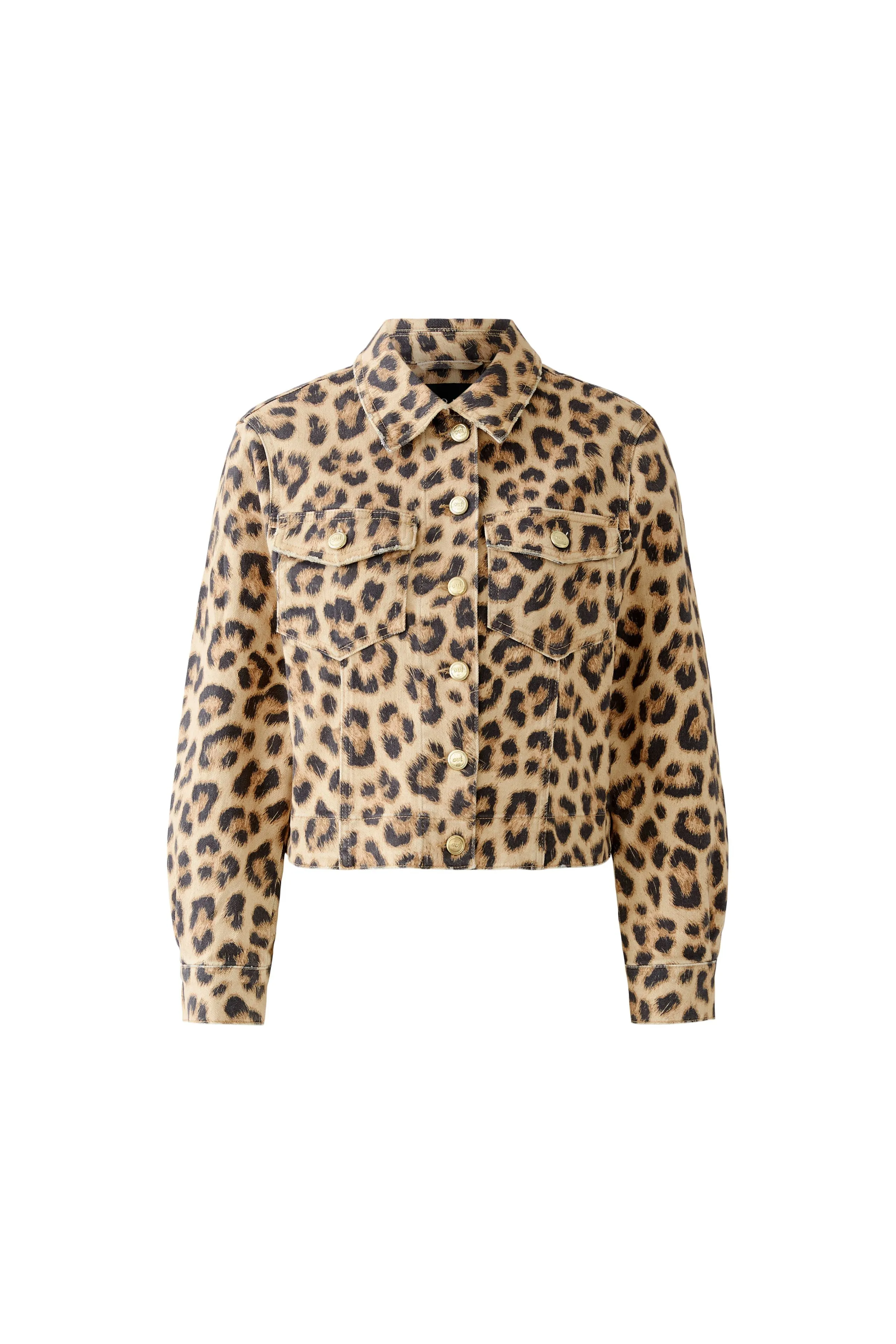 Boxy Denim Jacket - Leopard Print