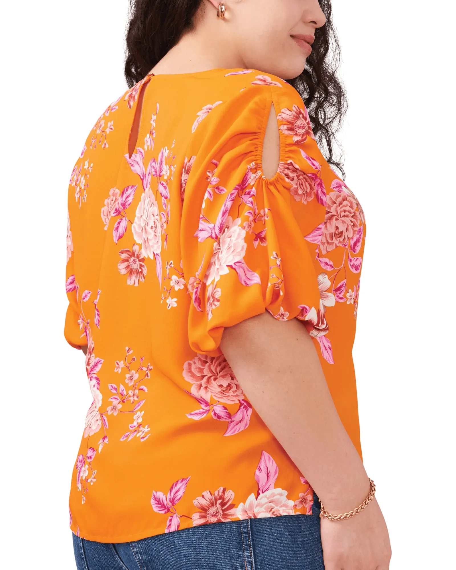 Brielle Open Shoulder Blouse | SUNSET ORNG