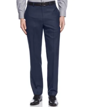 Calvin Klein Mens Slim fit Dress Pants 35 / 30 Blue Solid