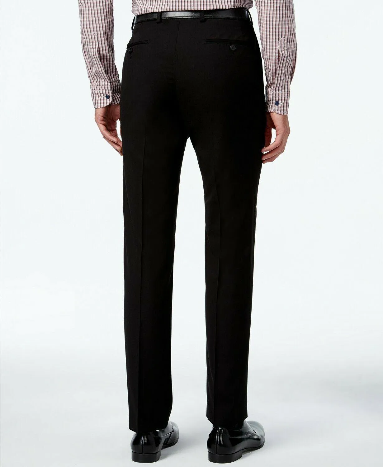 Calvin Klein Mens Slim fit Dress Pants 44 / 30 Black Solid
