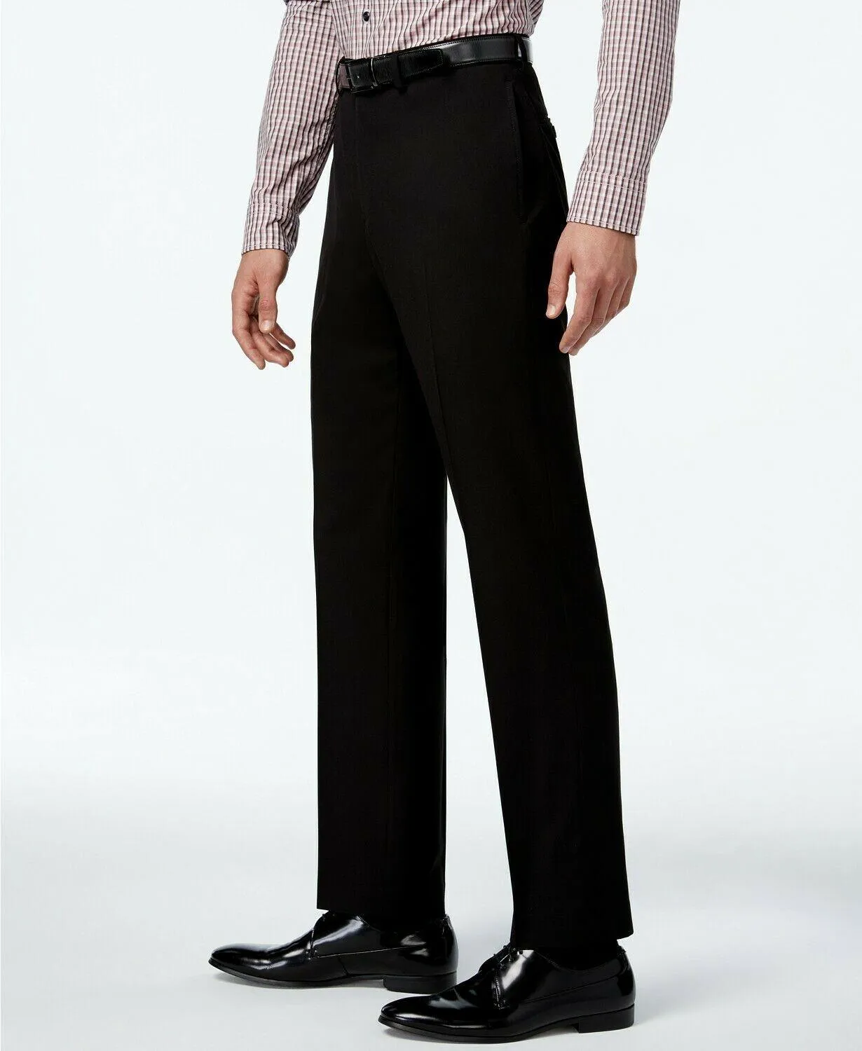 Calvin Klein Mens Slim fit Dress Pants 44 / 30 Black Solid