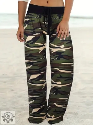 Camouflage Wide Leg Pants
