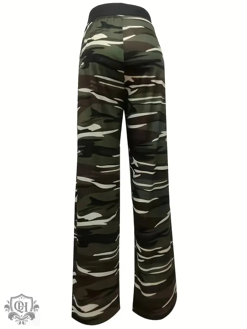 Camouflage Wide Leg Pants