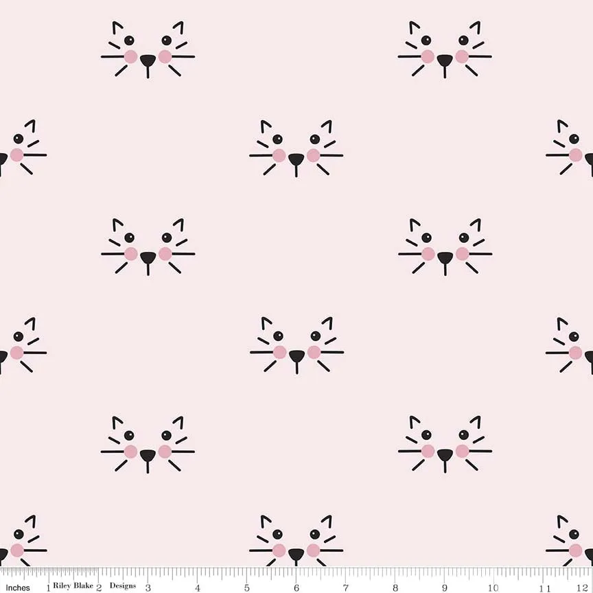 Cat Double Gauze Pink