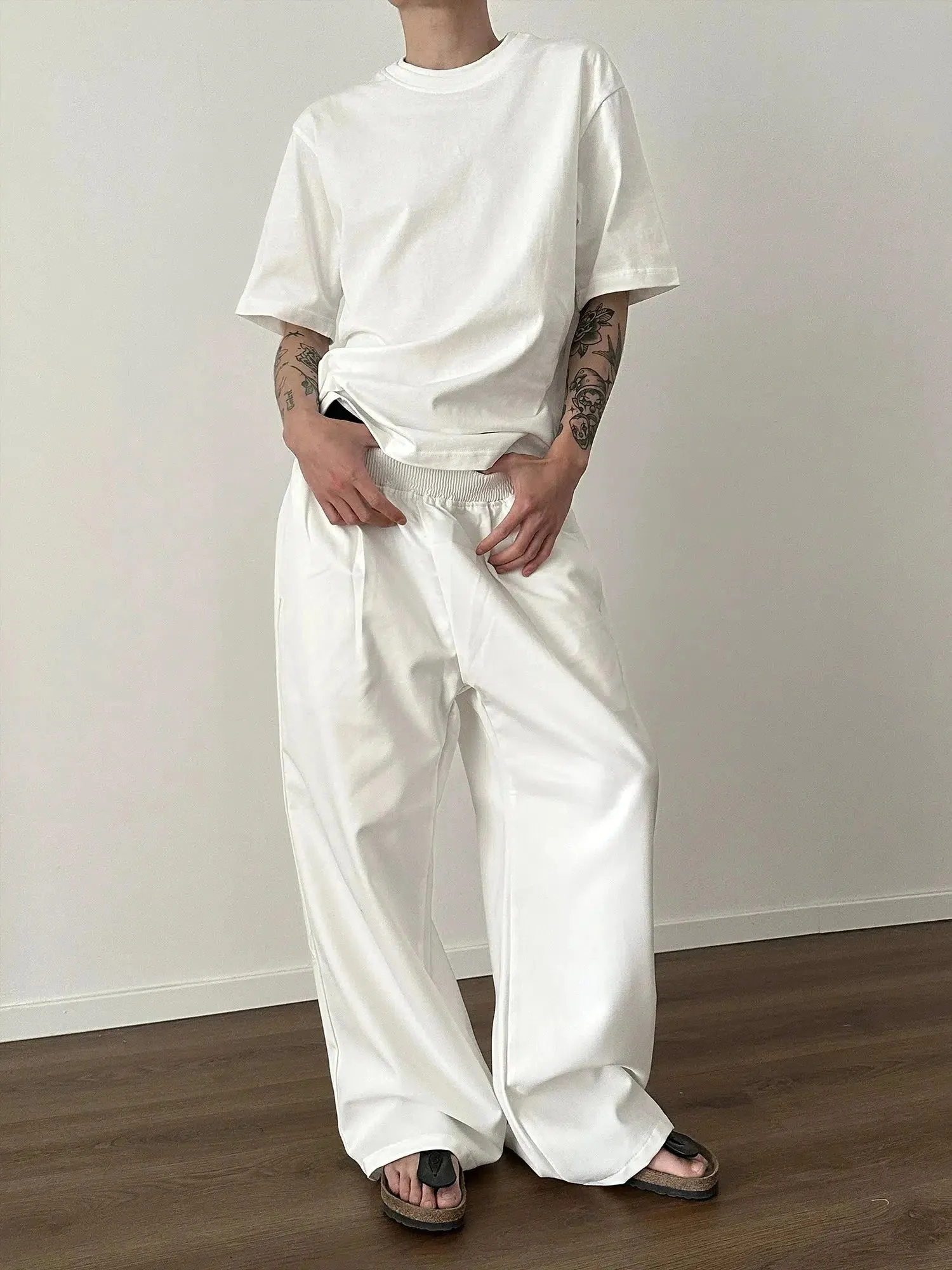Chicmy- Comfort Fit Elastic Waist Casual Pants