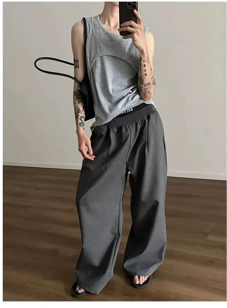 Chicmy- Comfort Fit Elastic Waist Casual Pants