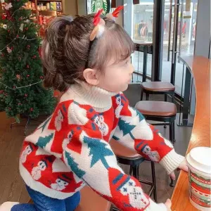 Christmas Themed Turtleneck Sweater