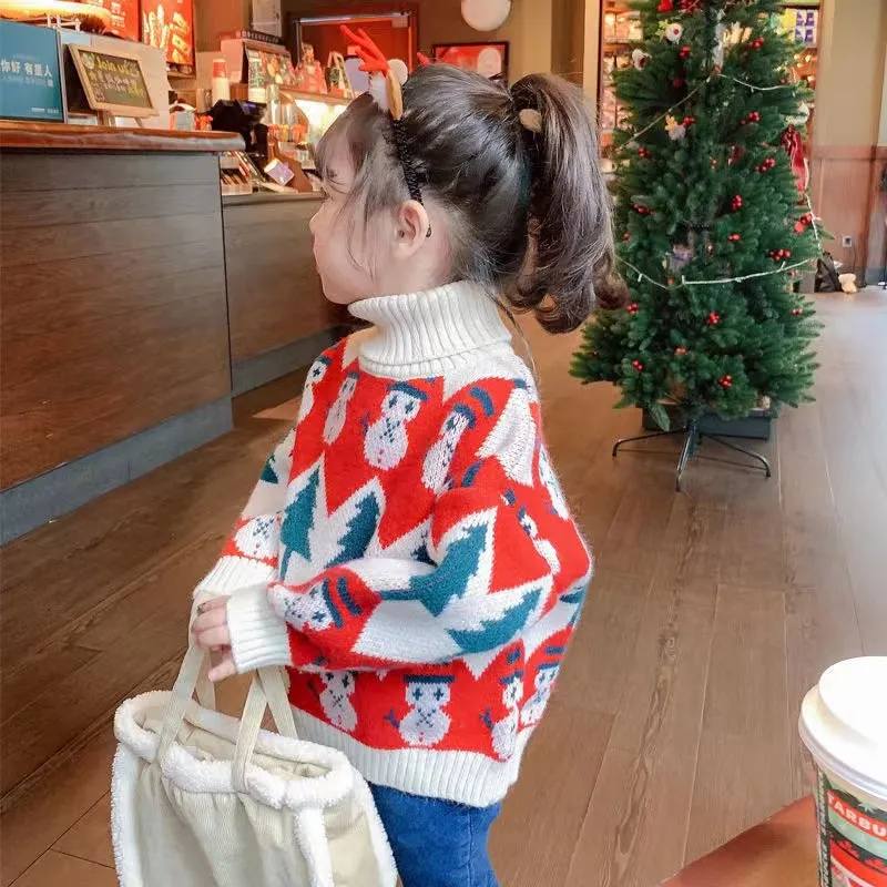 Christmas Themed Turtleneck Sweater