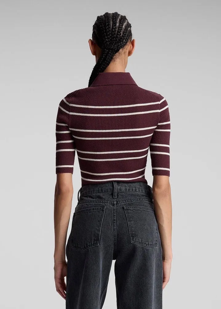 Cooper Top (Carob/White Wide Stripe)