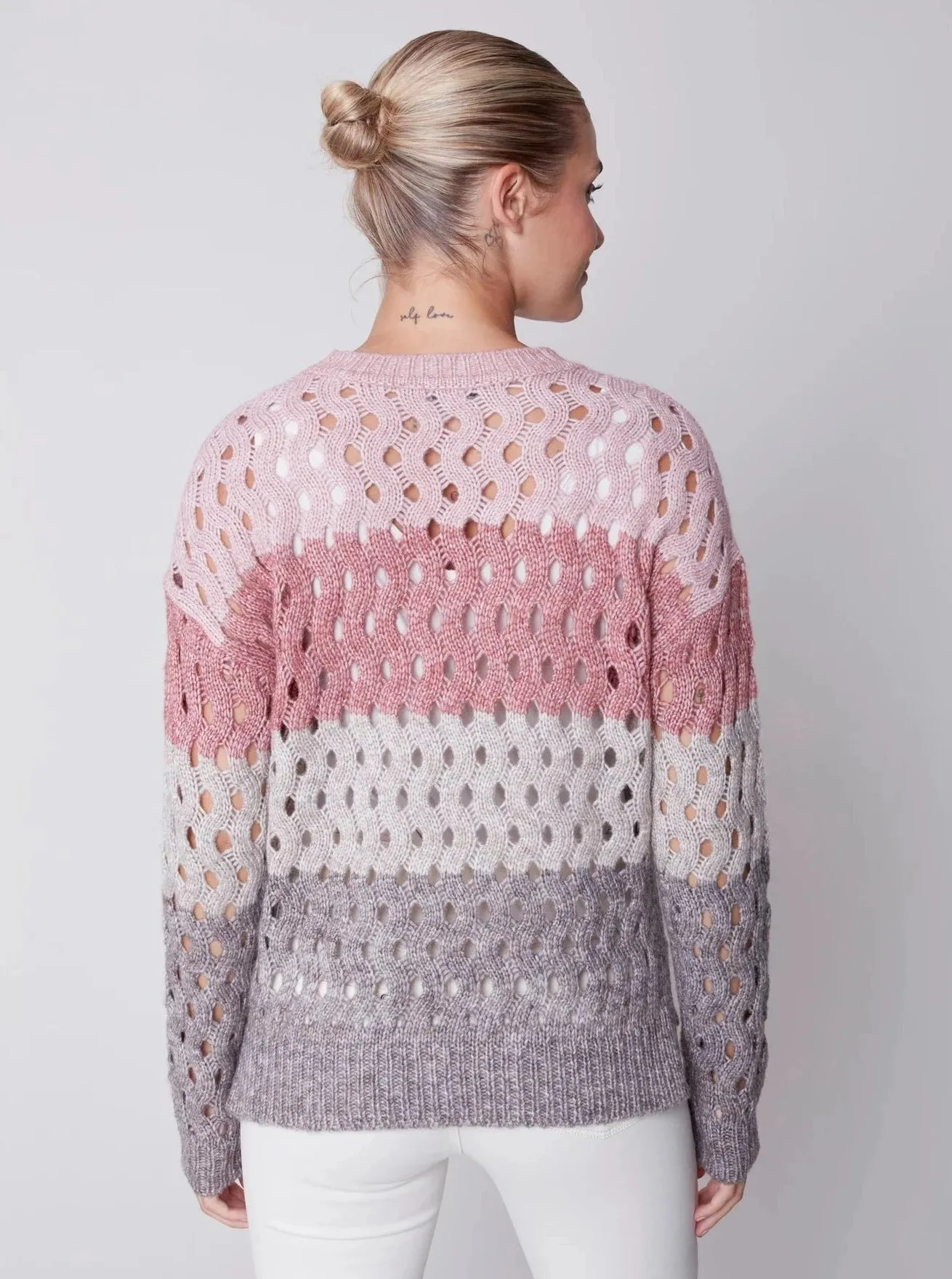 Crewneck Open Stitch Plush Sweater [Port-C2541S]