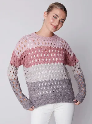Crewneck Open Stitch Plush Sweater [Port-C2541S]