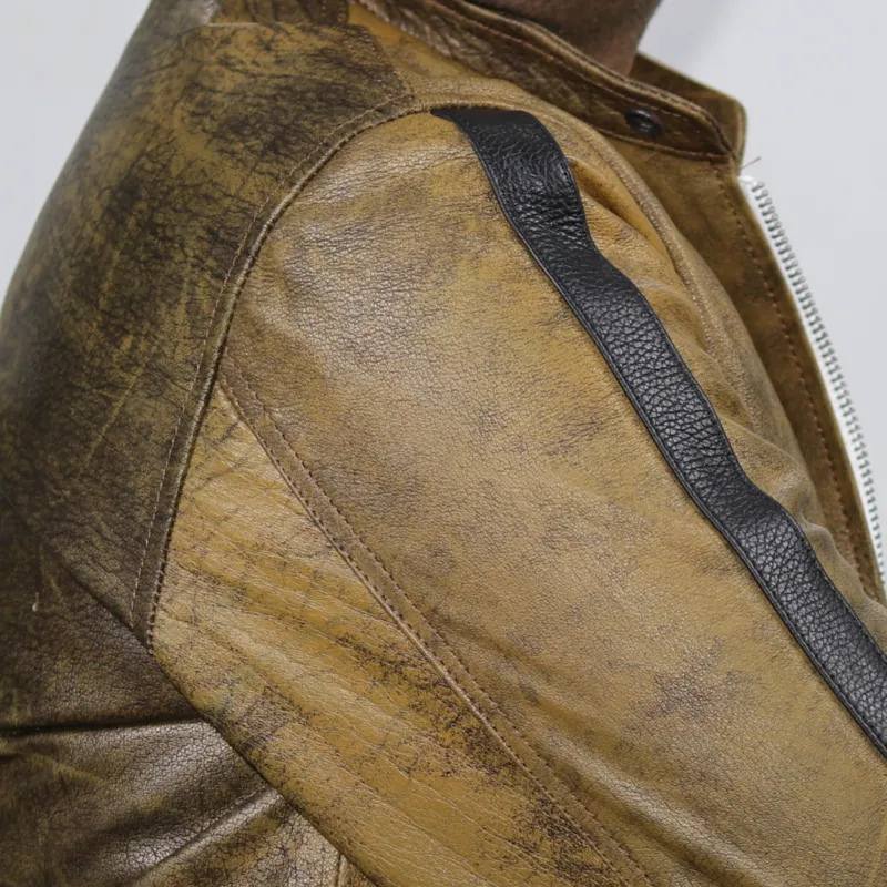 Crocodile Green Leather Jacket For Men