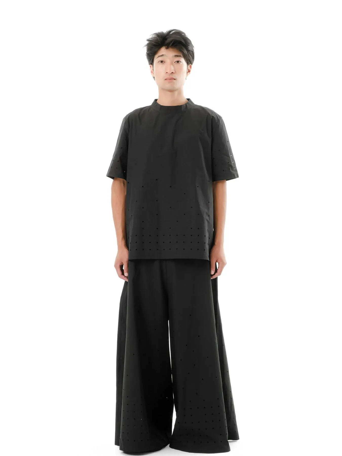 DIAPHANUM WIDE LEG PUNCHED HOLE PANTS