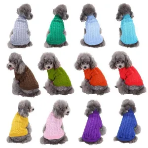 Dog Sweaters Knitted Pet Sweater Warm Dog Sweatshirt
