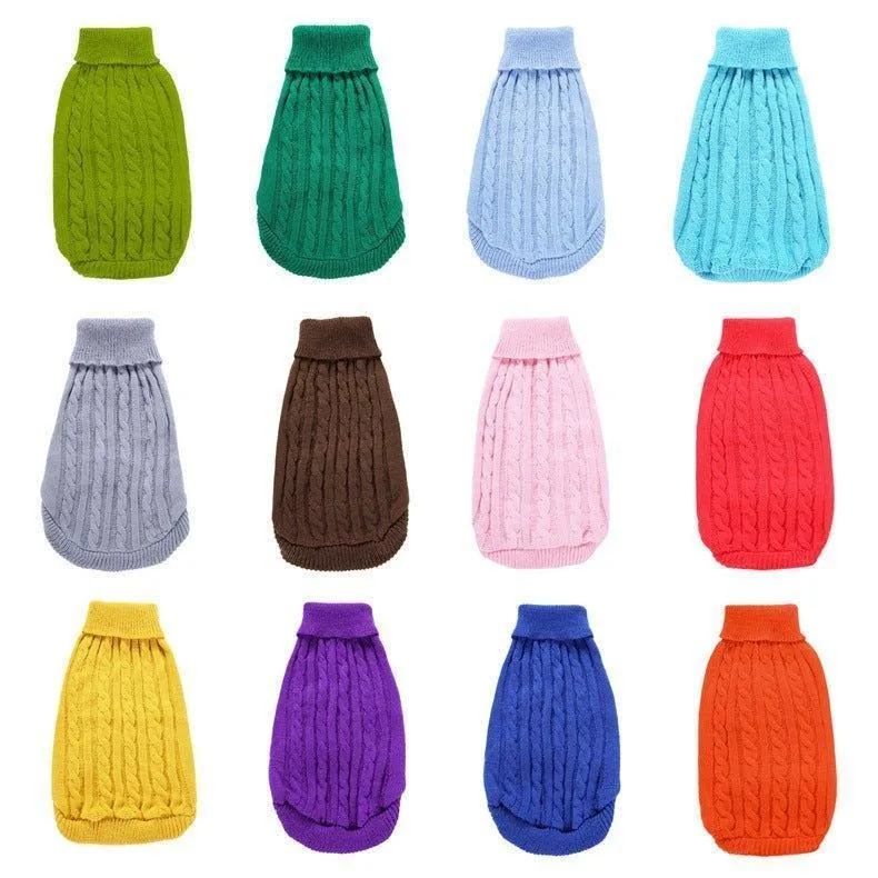 Dog Sweaters Knitted Pet Sweater Warm Dog Sweatshirt