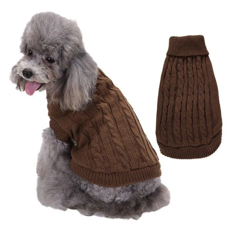 Dog Sweaters Knitted Pet Sweater Warm Dog Sweatshirt