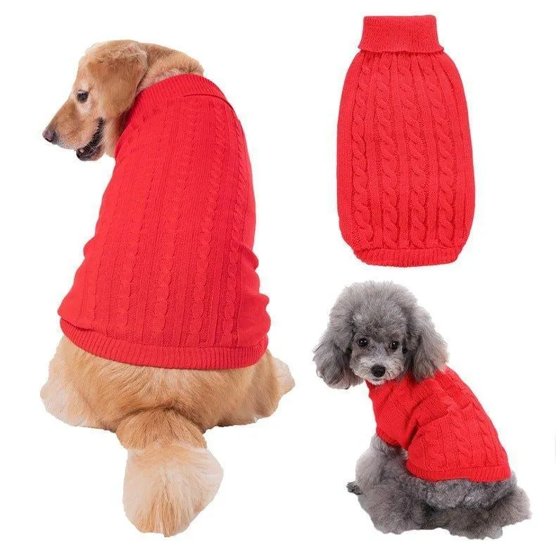 Dog Sweaters Knitted Pet Sweater Warm Dog Sweatshirt