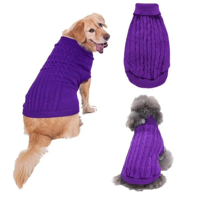Dog Sweaters Knitted Pet Sweater Warm Dog Sweatshirt
