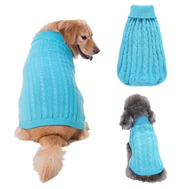Dog Sweaters Knitted Pet Sweater Warm Dog Sweatshirt
