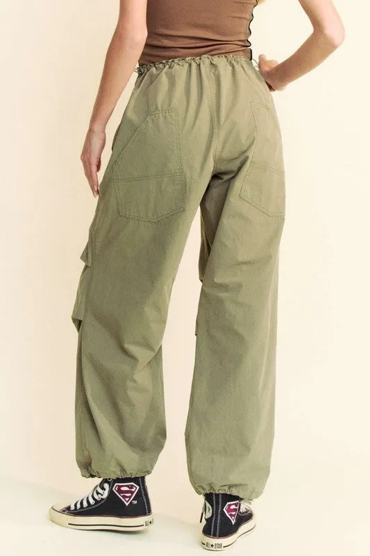 Drawstring Baggy Pants with Pockets
