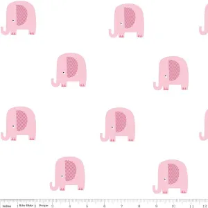 Elephants Double Gauze Pink