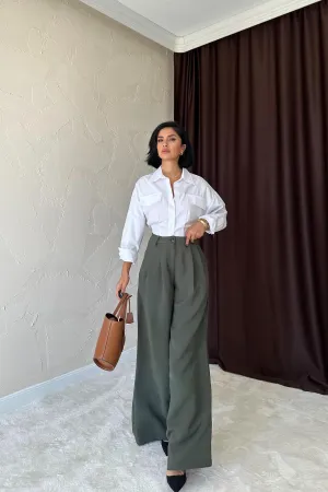 ELS Pleated Comfort Pants - Khaki - Alexandroúpoli