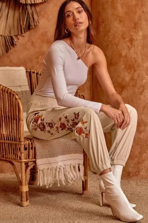 Embroidery Corduroy Joggers