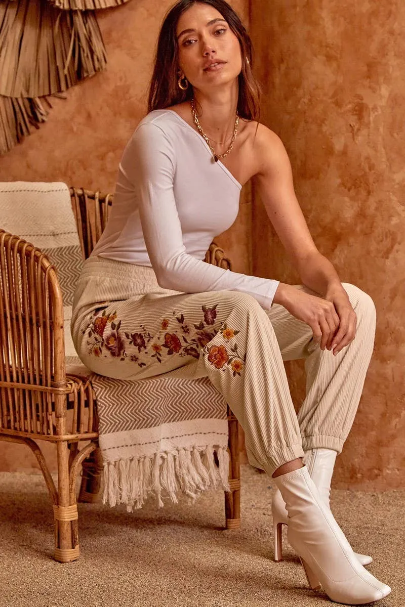 Embroidery Corduroy Joggers