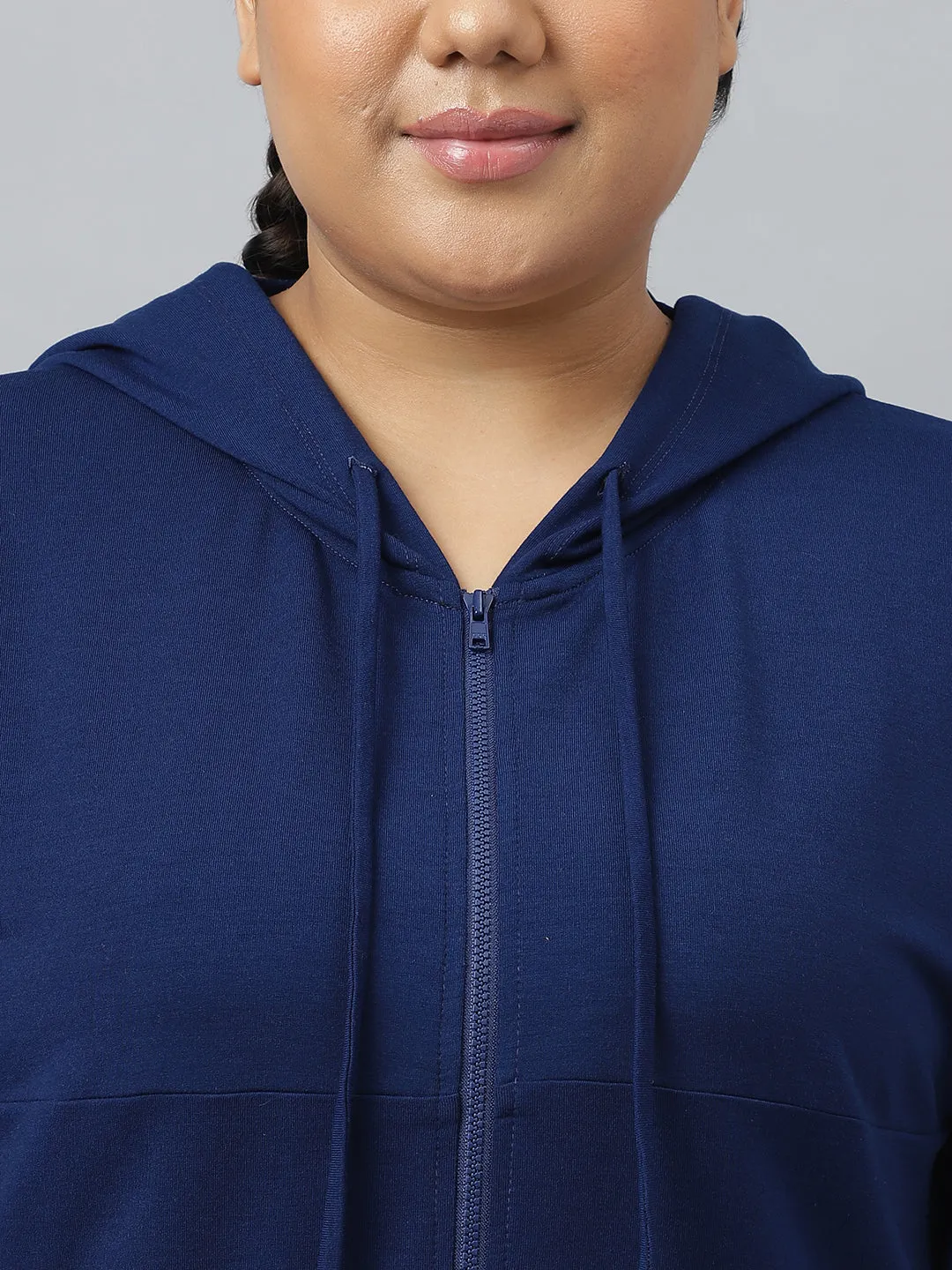 Fitkin Plus Size Ecofriendly Anti-Odor Recycled Polyester Indigo Front Zipper Tracksuit