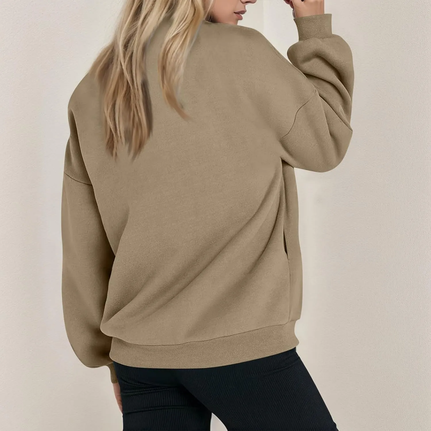 Fleece Jacket Women Zip Up Sweatshirt Casual Loose Fit Oversized Hoodie Trendy Bomber Jacket Long Sleeve Coats
